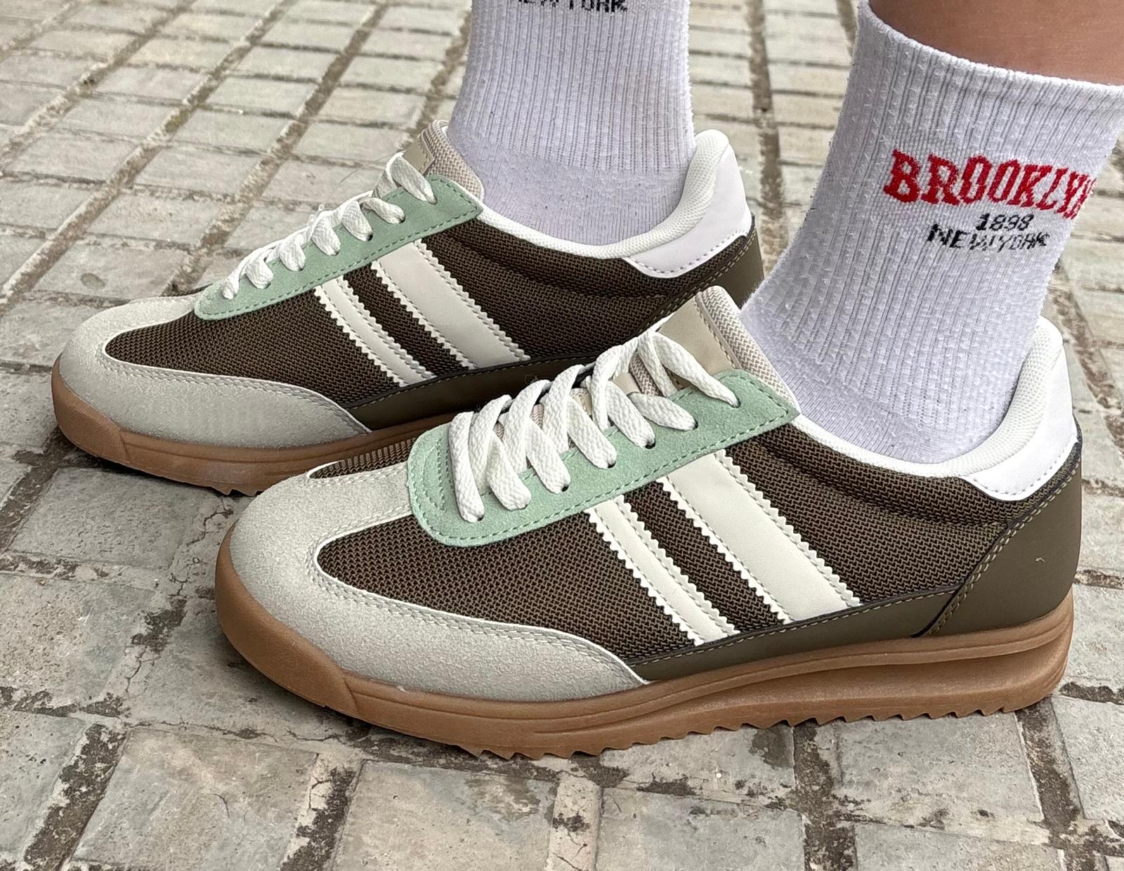 SNEAKERS VENECIA KAKI-MENTA